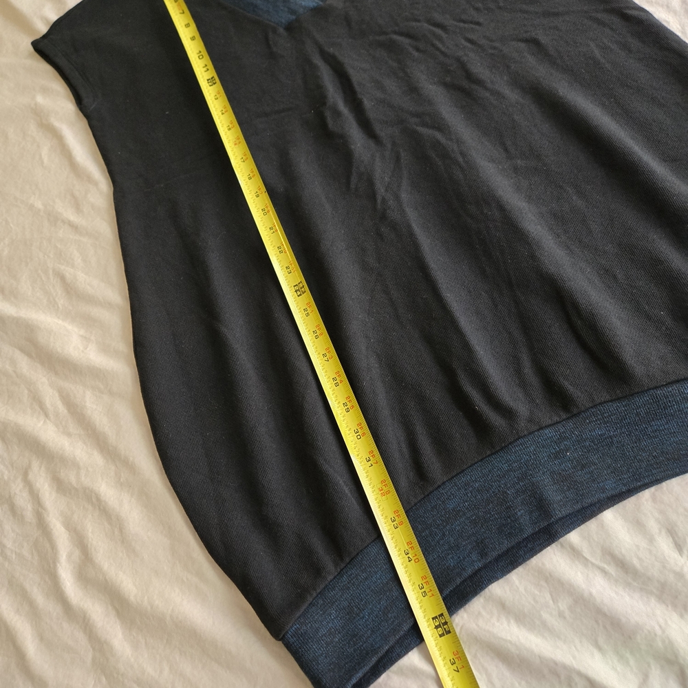 Lou & Grey Black Blue Sleeveless Sweater Dress Tunic Deep V Neck EB2 - Picture 8 of 9